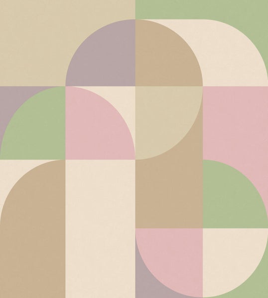 Abstraktes geometrisches Muster mit Kreisen und Quadraten