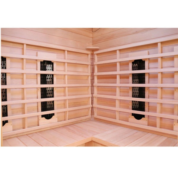 Dewello® Infrarotkabine Infrarotsauna HALEY 160cm x 160cm inkl. 8 Keramikstrahler, Karbonstrahler und Zubehör, Farblicht, LED