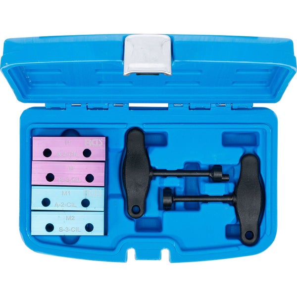 Ventilwerkzeugsatz in einem blauen Koffer