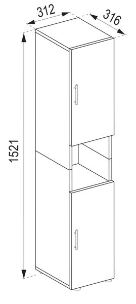 Holz Badmöbel Badschrank Hochschrank Flandu