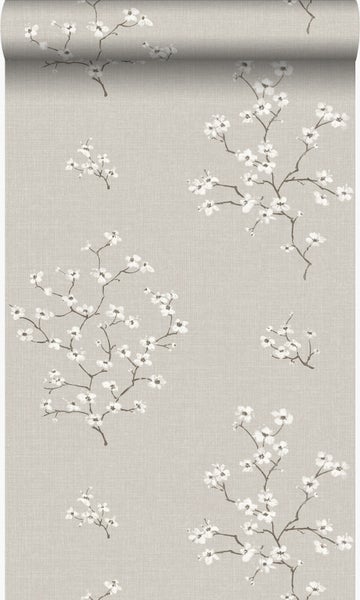 Origin Wallcoverings Tapete Blüte Taupe - 53 cm x 10.05 m - 346543