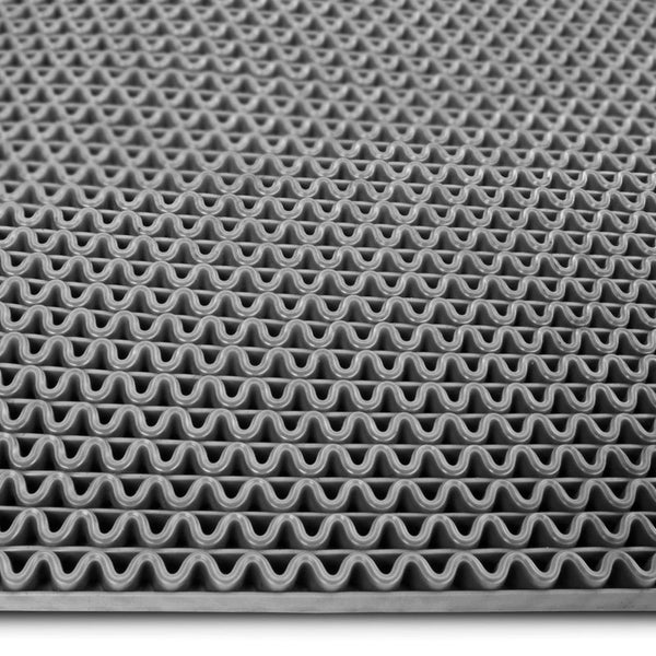 FLOORDIREKT Hygienematte für Barfußzonen - UV beständig - Grau - 90 x 300 cm