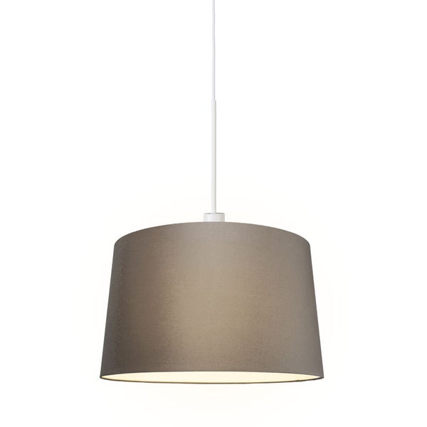 Moderne Hängelampe weiß mit Schirm 45 cm taupe - Combi 1