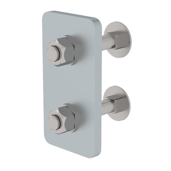 Metallplatte mit zwei Schrauben zur Befestigung