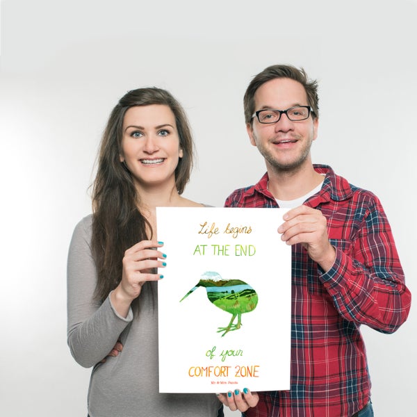 Mr. & Mrs. Panda DIN A3 Poster Kiwi Neuseeland