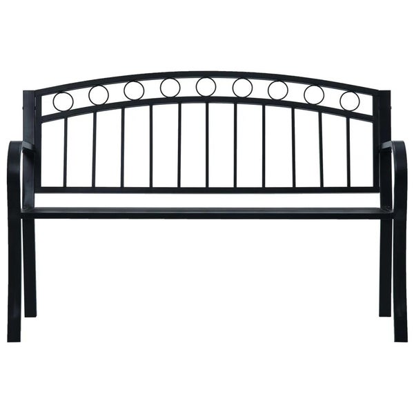 Gartenbank 125 cm Schwarz Stahl