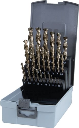 RUKO Spiralbohrersatz HSSE-Co 5 DIN 338 UTL 3000 25tlg. Ø 1 - 13 mm in ABS-Kunststoffkassette - 229215RO