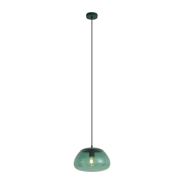 Moderne Pendelleuchte mit glockenförmigem Glasschirm für Wohnräume