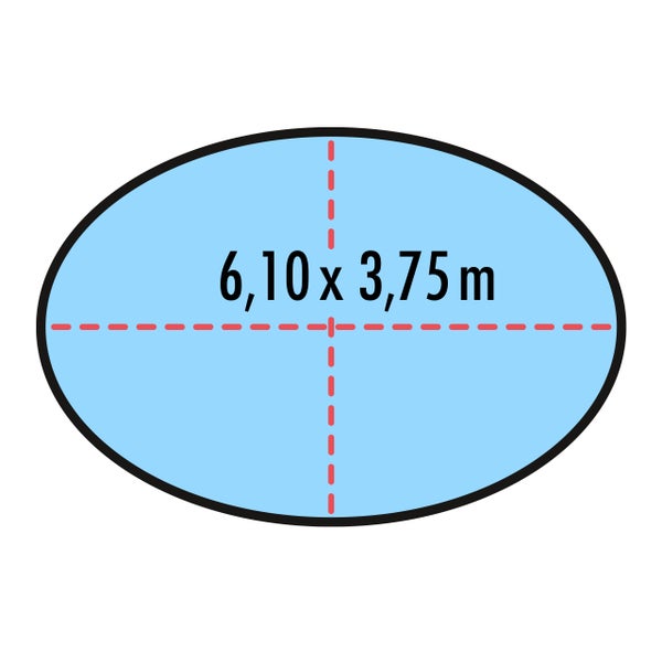 Ovales Becken 7,15 x 4,00 Meter