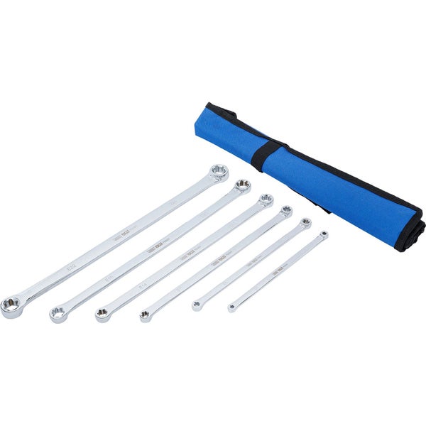 Satz Ringmaulschlüssel mit E-Profil und blauer Tasche