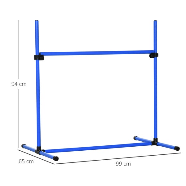 PawHut Agility-Ausrüstung, L99 x B65 x H94 cm, Kunststoff (PE, ABS), Blau
