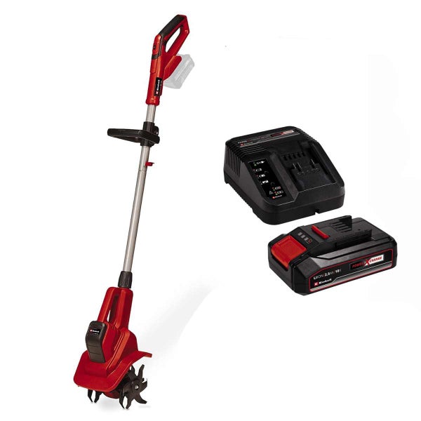Einhell Akku-Bodenhacke mit Ladegerät und 18 Volt Akku für die Gartenarbeit
