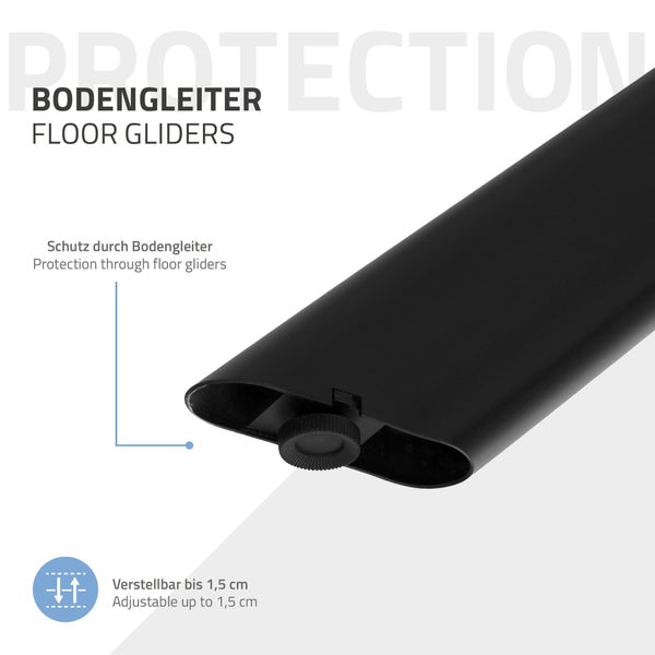 Bodengleiter für Möbelbeine zur Höhenverstellung bis 1,5 Zentimeter als Schutz für Fußböden
