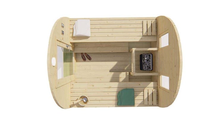 FinnTherm POD-Sauna Thorge Gartensauna aus Holz, Sauna mit 42 mm Wandstärke Außensauna
