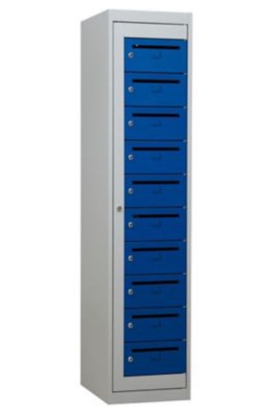 PROREGAL Postverteilerschrank Crane HxBxT 180 x 40 x 50 cm Grau-Blau