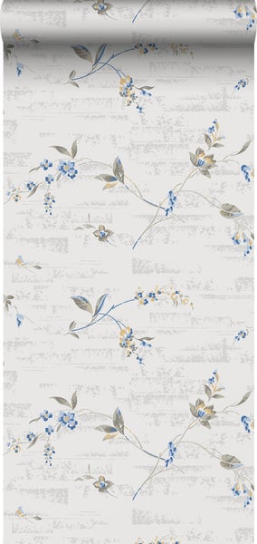 Duro Tapete Blumen Grau - 53 cm x 10.05 m - 661206