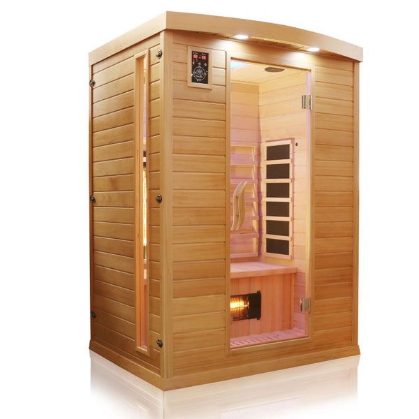 Dewello® Infrarotkabine Infrarotsauna PIERSON 135cm x 105cm inkl. 5 Vollspektrumstrahler, 3 Karbonstrahler, 2 Personen