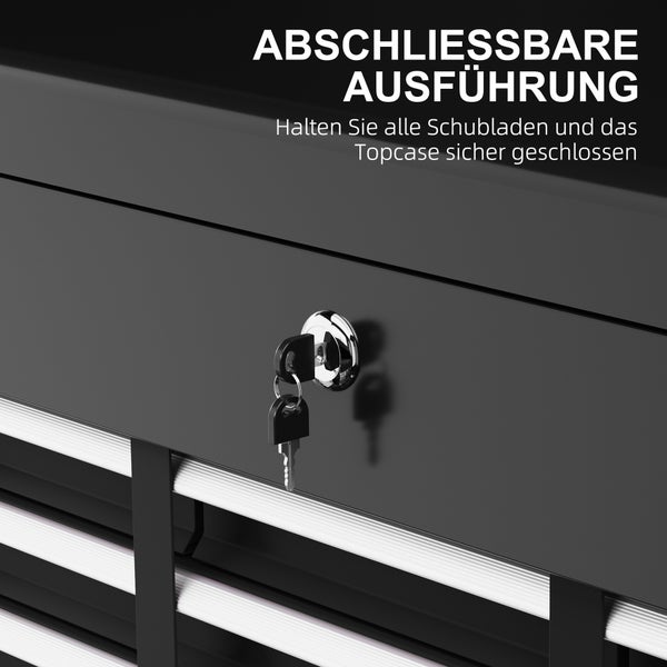 Abschließbare Schublade mit Schlüssel im Werkzeugschrank