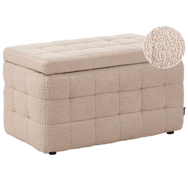 Gepolsterte Aufbewahrungsbank mit Stoffbezug