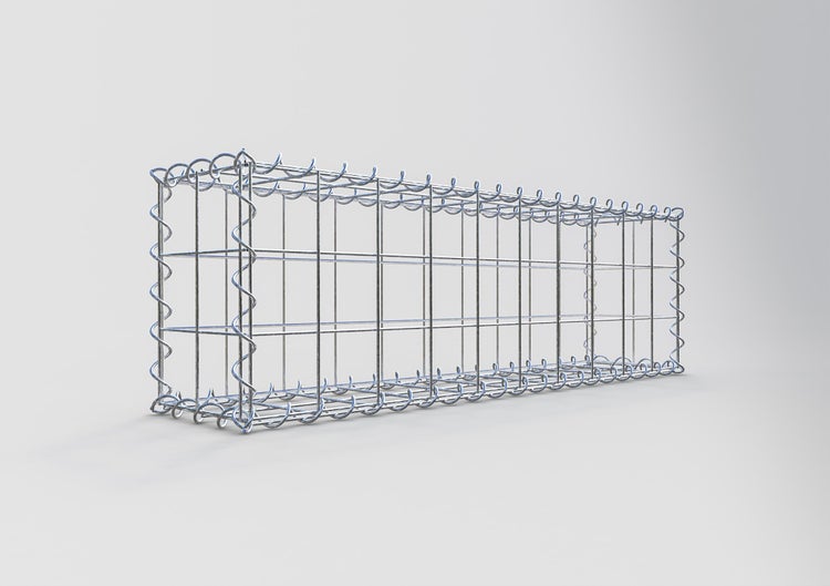 Gabione 100 cm x 30 cm x 20 cm (L x H x T), Maschenweite 10 cm x 10 cm, Spirale