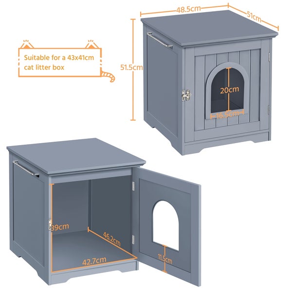 Katzenhaus mit Tür und den Massen