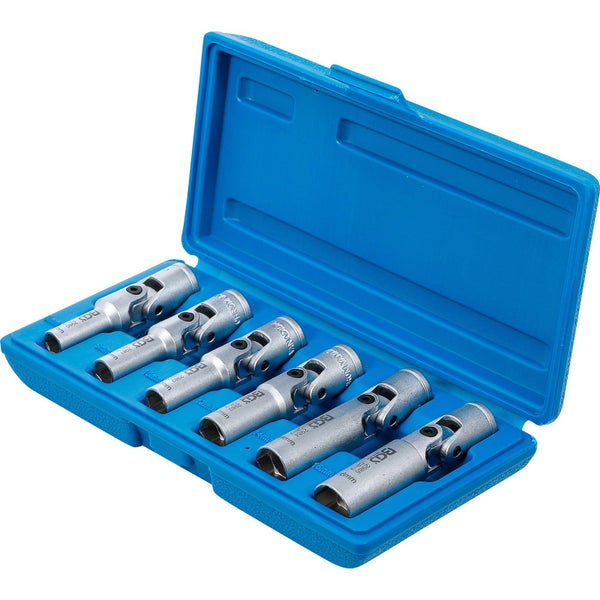 BGS Universal Glühkerzen-Gelenkschlüssel-Satz Sechskant Antrieb Innenvierkant 10 mm (3/8) SW 8 - 16 mm 6tlg. - 2990