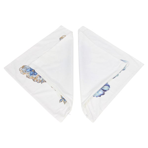 FRANK FLECHTWAREN|Kissenhülle Blauer Schmetterling, 2er Set, 45 x 45 cm, POLYESTER