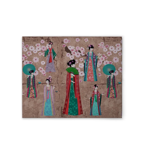 Dekoratives Wandbild mit asiatischem Frauendesign und Kirschblüten