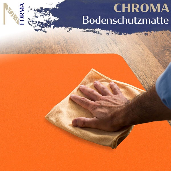 Bodenschutzmatte PE CHROMA - Orange - 90x120 cm - Hartboden - Bunte Schutzmatte als Unterlage für Bürostuhl