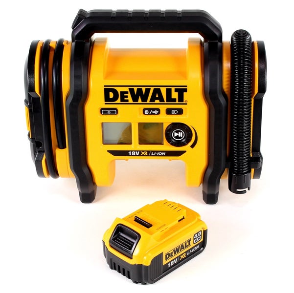 DeWALT Akku-Kompressor 18 Volt XR Lithium-Ionen mit passendem Akku.