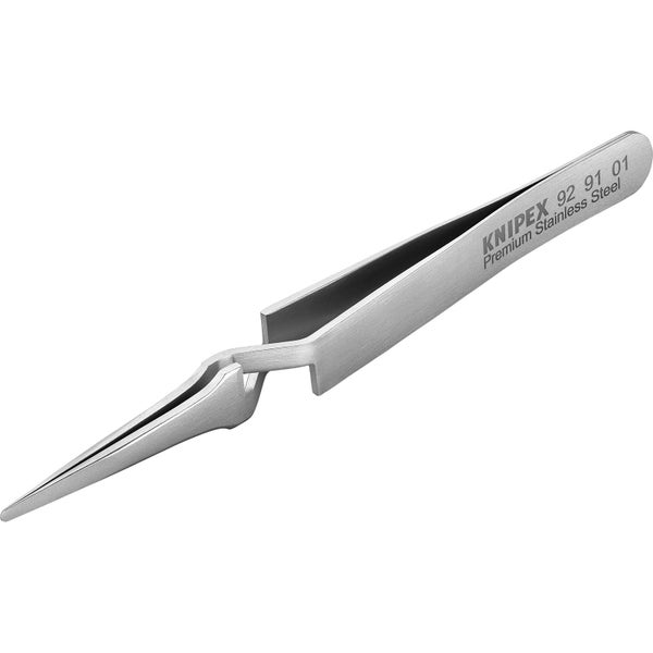 Knipex Kreuzpinzette 92 91 01 aus hochwertigem Edelstahl mit spitzen Greifflächen.