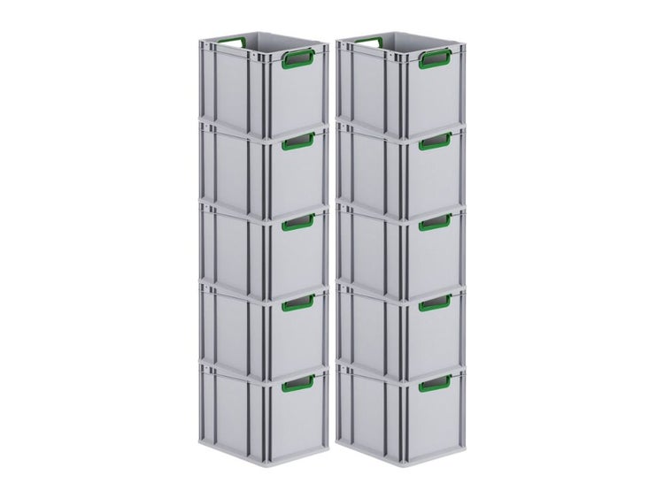 PROREGAL Eurobox Nextgen Color HxBxT 32 x 30 x 40 cm 30 Liter Griffe Grün Offen Glatter Boden Eurobehälter Transportbox