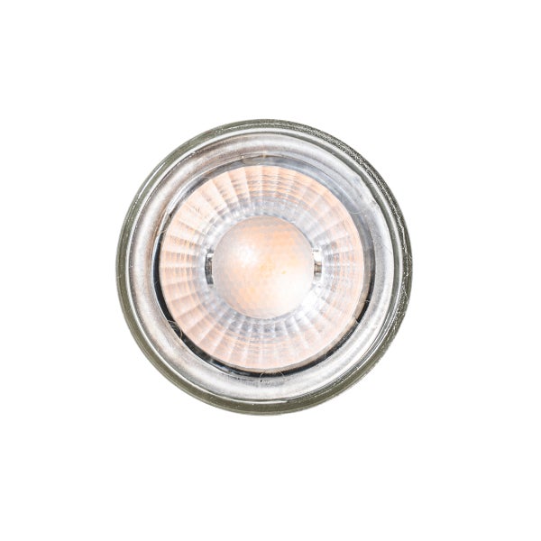 LED Reflektorlampe GU10 in der Draufsicht mit strukturierter Oberfläche.