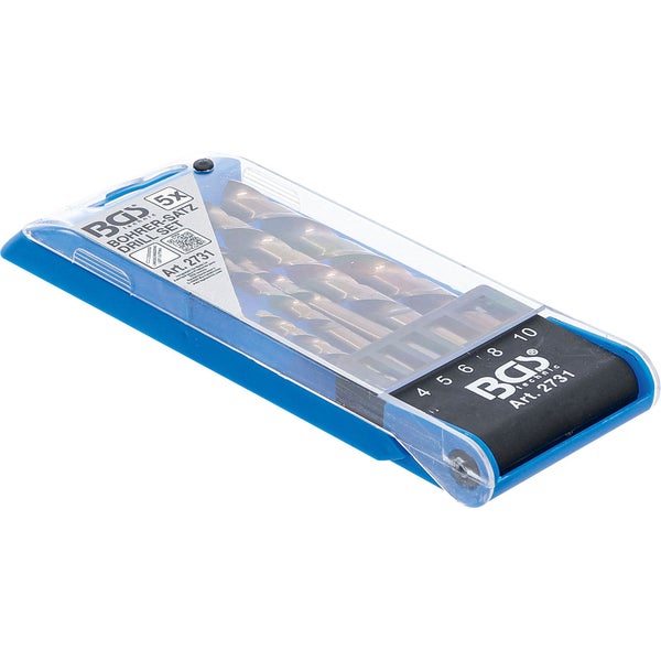 BGS Technic Bohrerset mit fünf Spiralbohrern in Kunststoffkassette