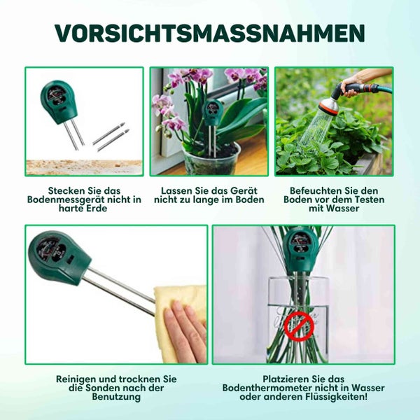 Vulpes Goods Boden Feuchtigkeitsmessgerät - Für Pflanzen - Feuchtigkeitsmesser für die Gartenarbeit - Blumen - Pflanzen