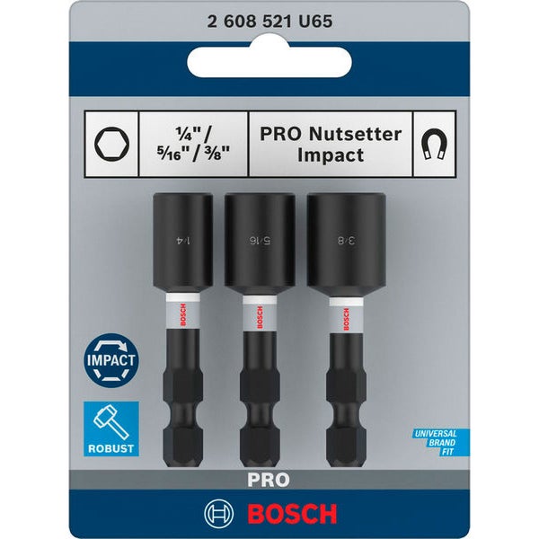 Bosch PRO Nutsetter Impact 1/4 x 50 mm 5/16 x 50 mm 3/8 x 50 mm 1 7/8 x 50 mm 4-tlg. - 2608521U65