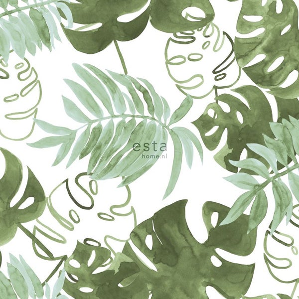 Illustration mit tropischen Blättern