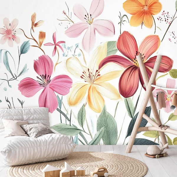Fototapete Kinderzimmer Mädchen Blumen Vlies Tapete 400x280 cm