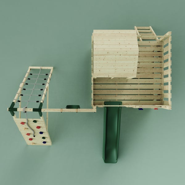 OutdoorToys Spielturm Ida aus Holz in Grün Kinderschaukel