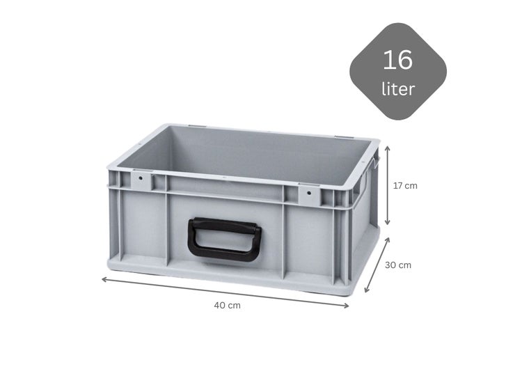 PROREGAL Spar Set 5x Eurobox Nextgen Portable Uno HxBxT 17 x 30 x 40 cm 16 Liter Eurobehälter Transportbox Transportbehälter Stapelbehälter
