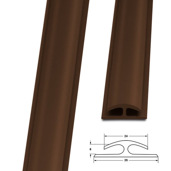 FLOORDIREKT Doppeleinfassleiste Übergangsprofil Jersey Selbstklebend 24 x 35 mm Braun