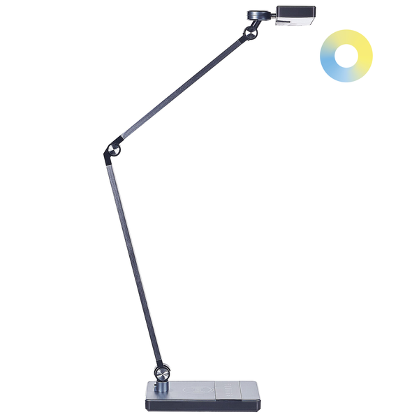LED Schreibtischlampe LACERTA mit kabellosem Ladegerät Metall Schwarz