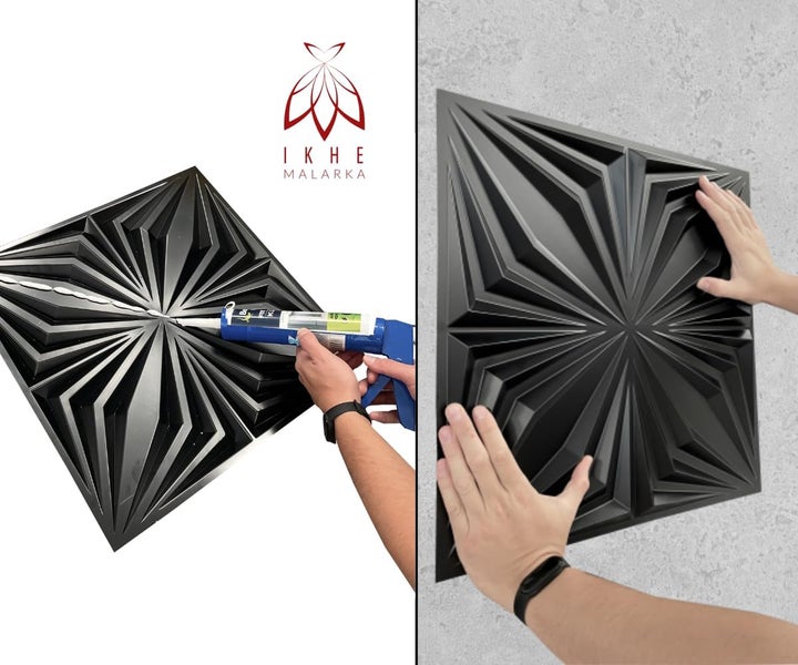 3D Wandpaneel 50x50 cm – PVC Kunststoff in realistischer 3D Optik – Wappen Klassiker Desing D50 Schwarz