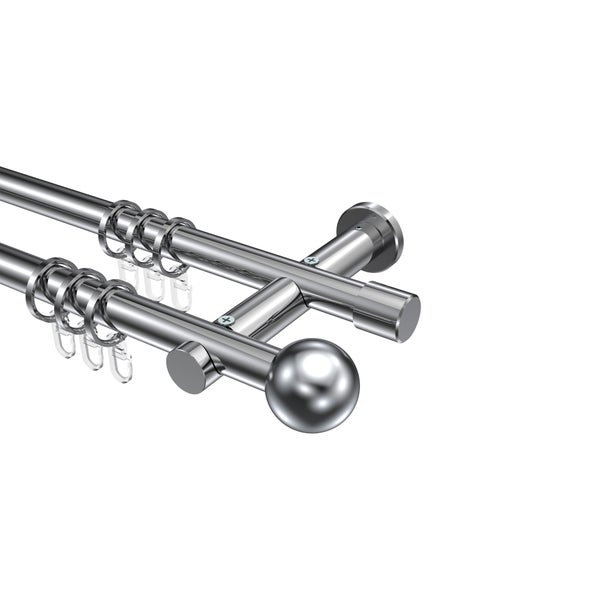 Doppelgardinenstange mit Ringen und Haken