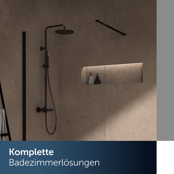 Komplette Badezimmerlösung mit Dusche und Ablagefläche