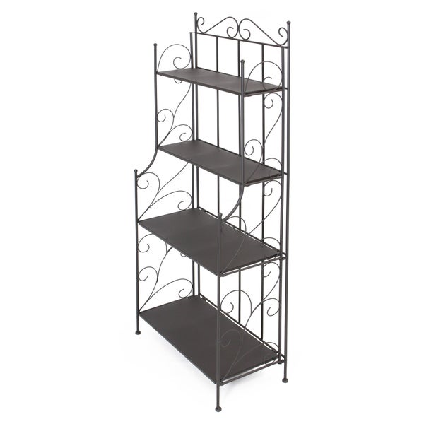 FRANK FLECHTWAREN | Metallregal Toskana, METALL, Breite 60 cm, Tiefe 30 cm, Höhe 155 cm, einfacher Klappaufbau, Lieferung nur innerhalb von Deutschla