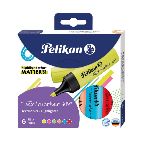 Pelikan Textmarker 490 nachfüllbar, 6er