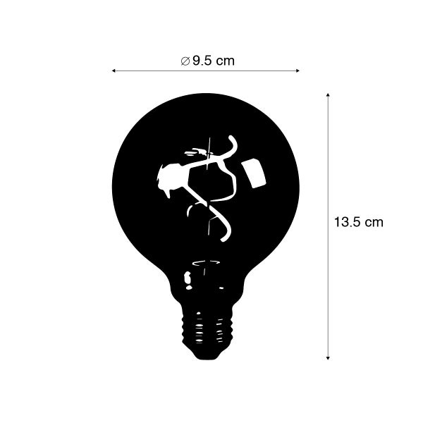 E27 dimmbare LED Spiralfadenlampe G95 Rauch 3W 95 lm 1800K