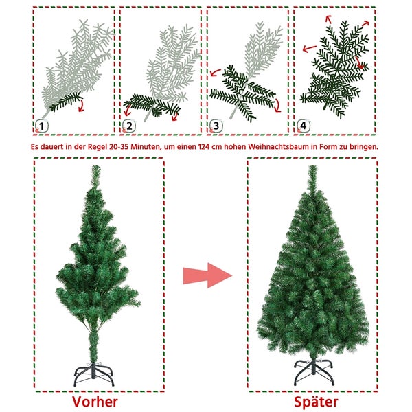 Anleitung zum Formen eines 124 Zentimeter hohen Weihnachtsbaums