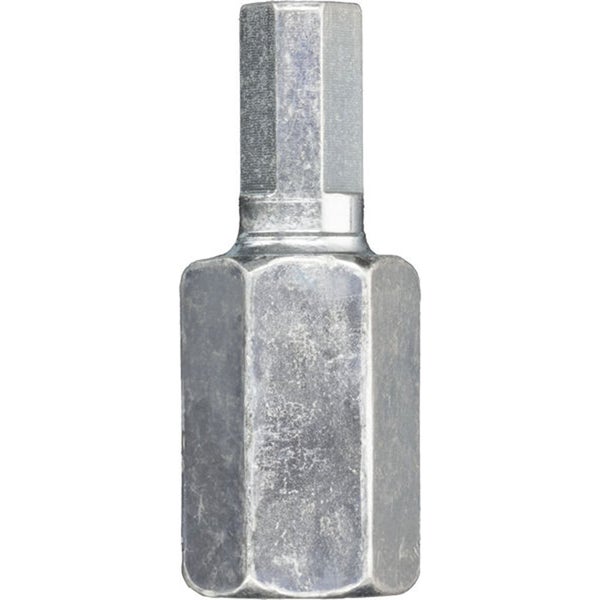 Einschraubstutzen für Heizkörpermontage aus verzinktem Stahl mit Sechskant-Profil.